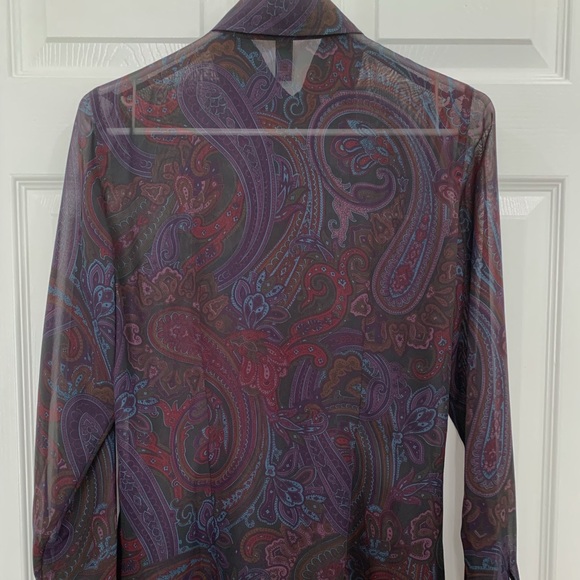Lauren Ralph Lauren multicolor paisley blouse Sz S - Picture 2 of 9